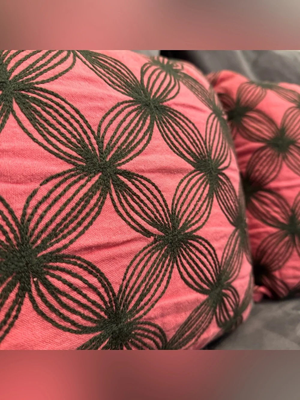 Set of 2 Lumbar Embroidered Accent Pillows